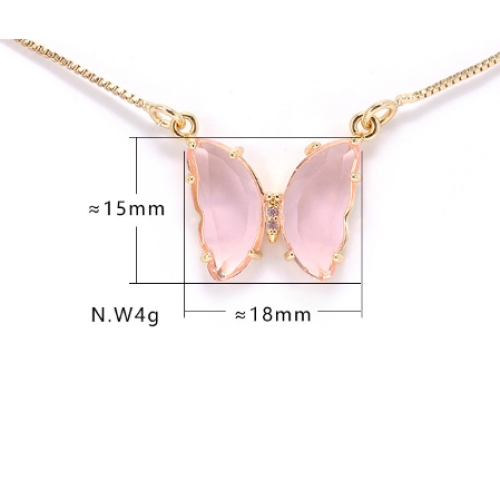 young gold plated butterfly necklace jewelry women